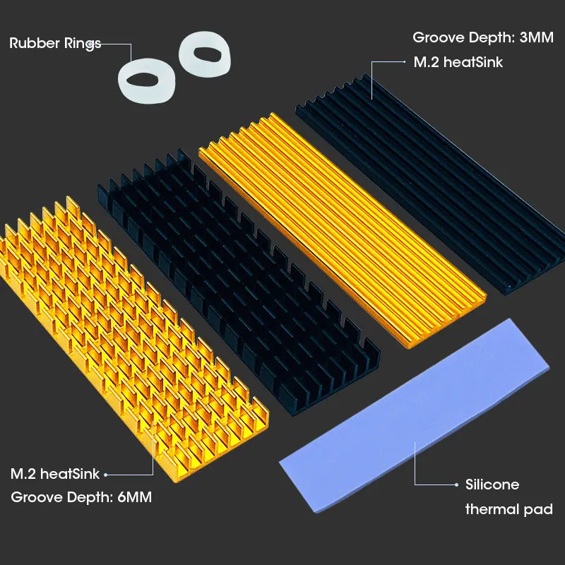 ZoeRax M.2 SSD NVMe HeatSink M2 2280 Solid State Hard Disk Aluminum Heatsink Gasket with Thermal Silicone Pad PC Accessories