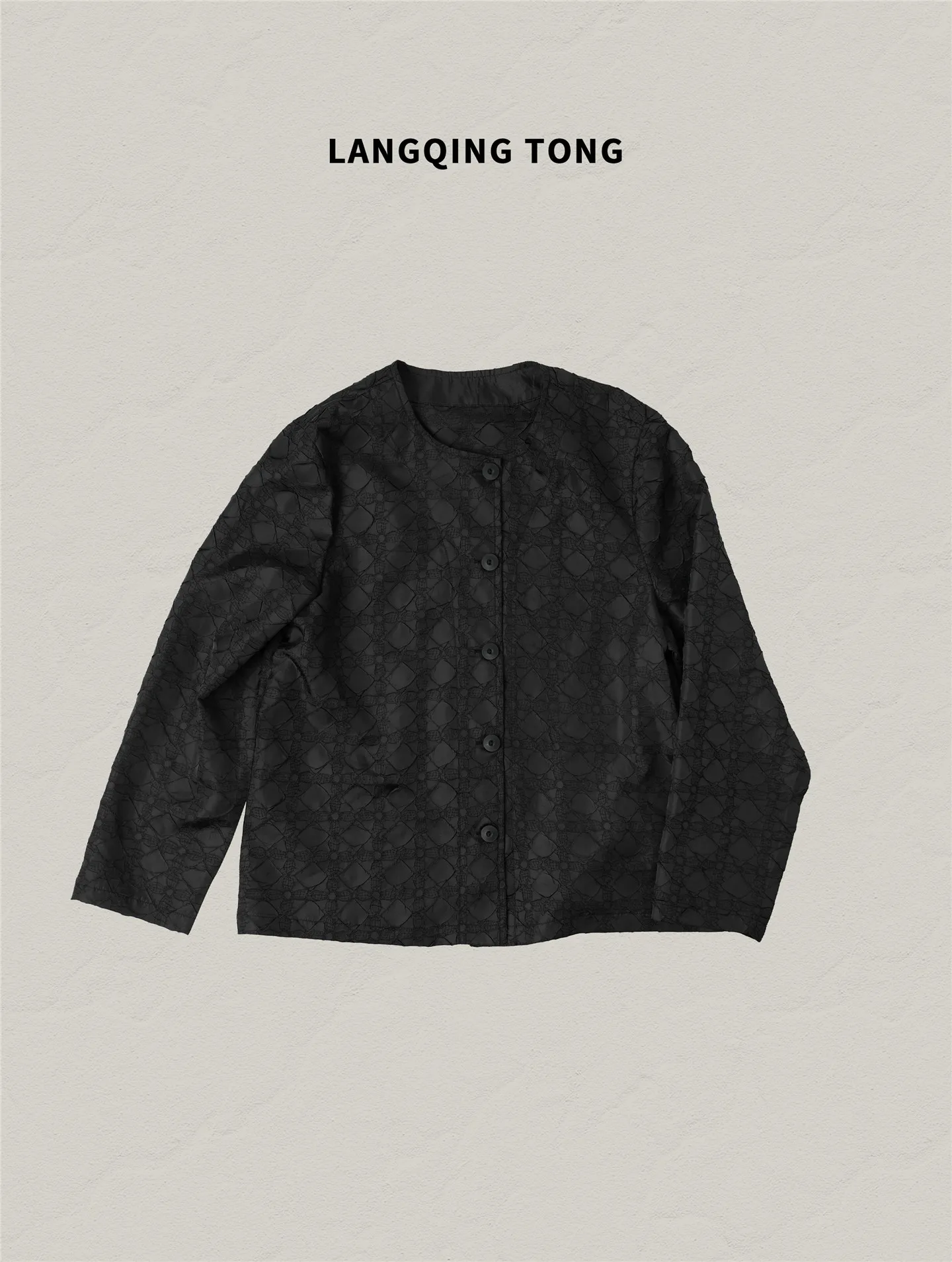 

New Chinese Style Black Long Sleeve Women's Open Cardigan Outerwear Spring 2026 Small Design Sense Casual Loose Polyester