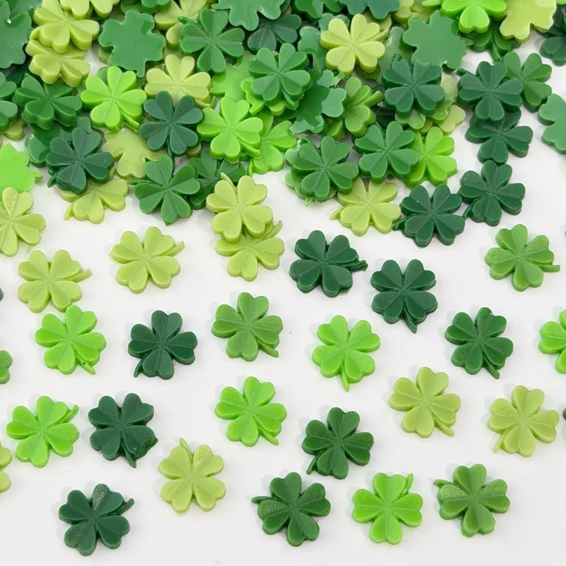 30pcs 3D Mini Green Simulated Four Leaf Clover Nail Charms Resin DIY Nail Decoration Press On Nail Art Decor Manicure