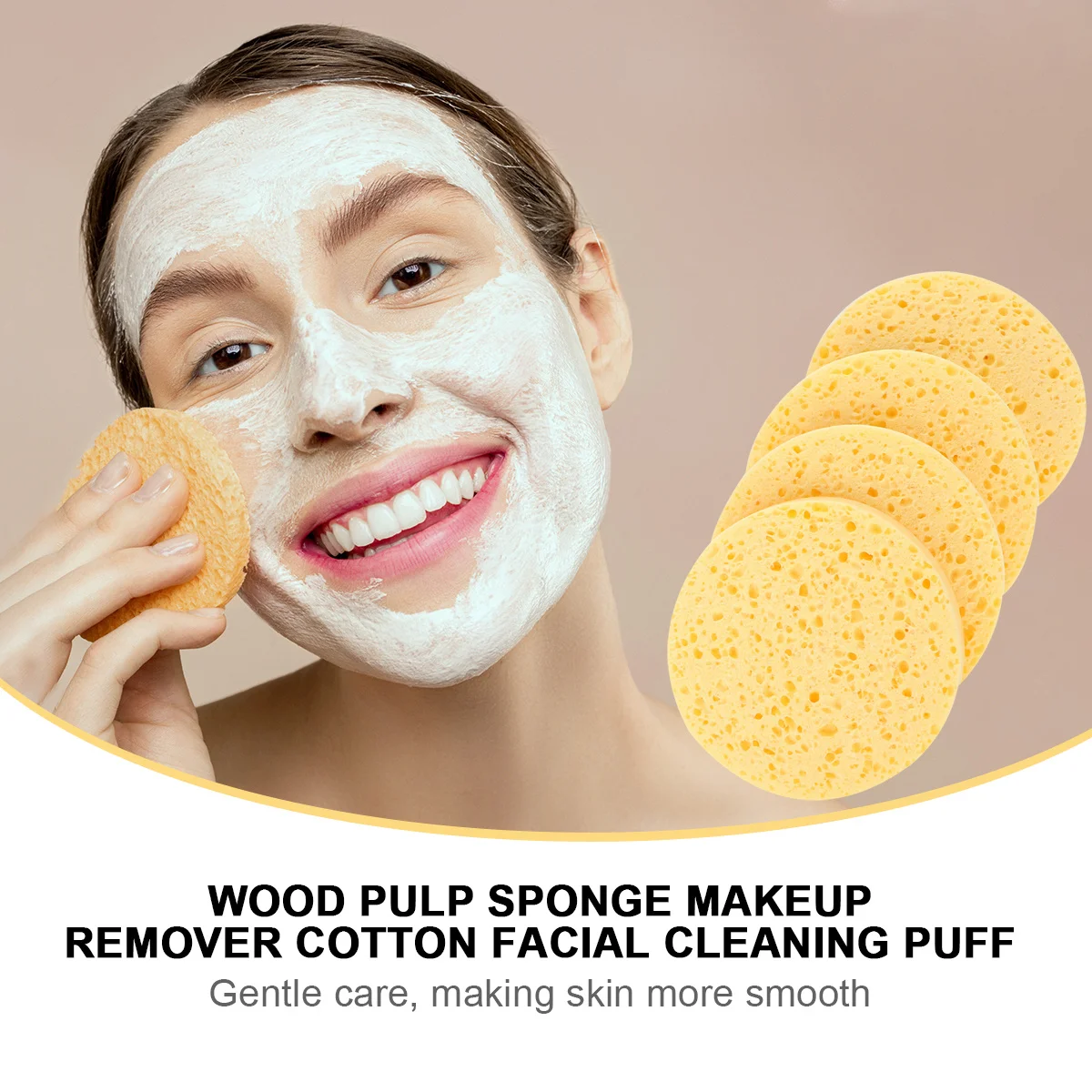 

40pcs Facial Sponge Natural Compressed Skin Care Cleansing Makeup Remover Soft Pore Exfoliating Brightening Daily Use Wash Tool
