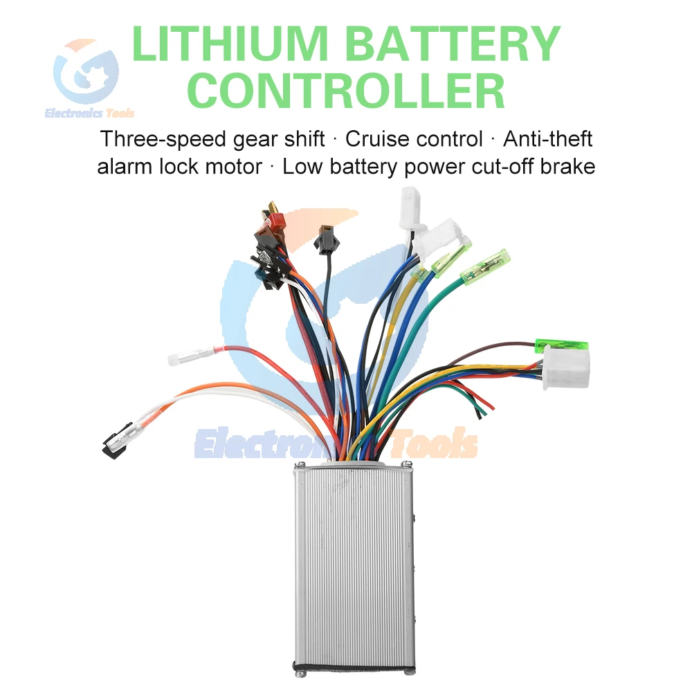24V 36V 48V 350W Motor Brushless Controller LCD Display Panel Thumb Throttle Electric Bicycles Scooter Brushless Controller Kit