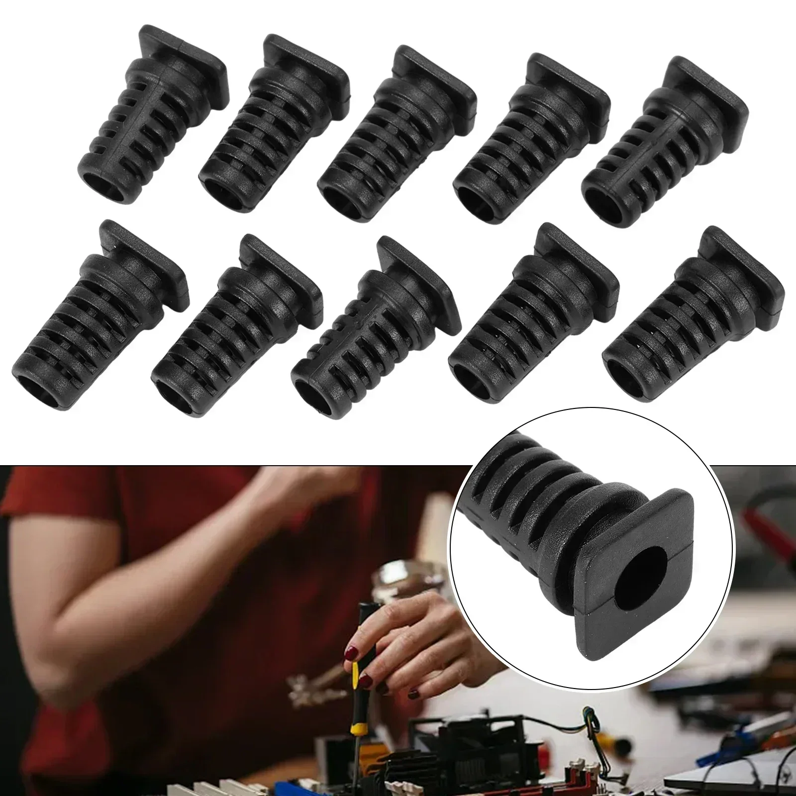 10pcs 2.8MM-5.6MM Cable Gland Connector Kit Rubber Strain Relief Cord Power Tool Cable Sleeves Wire Connectors Accessories