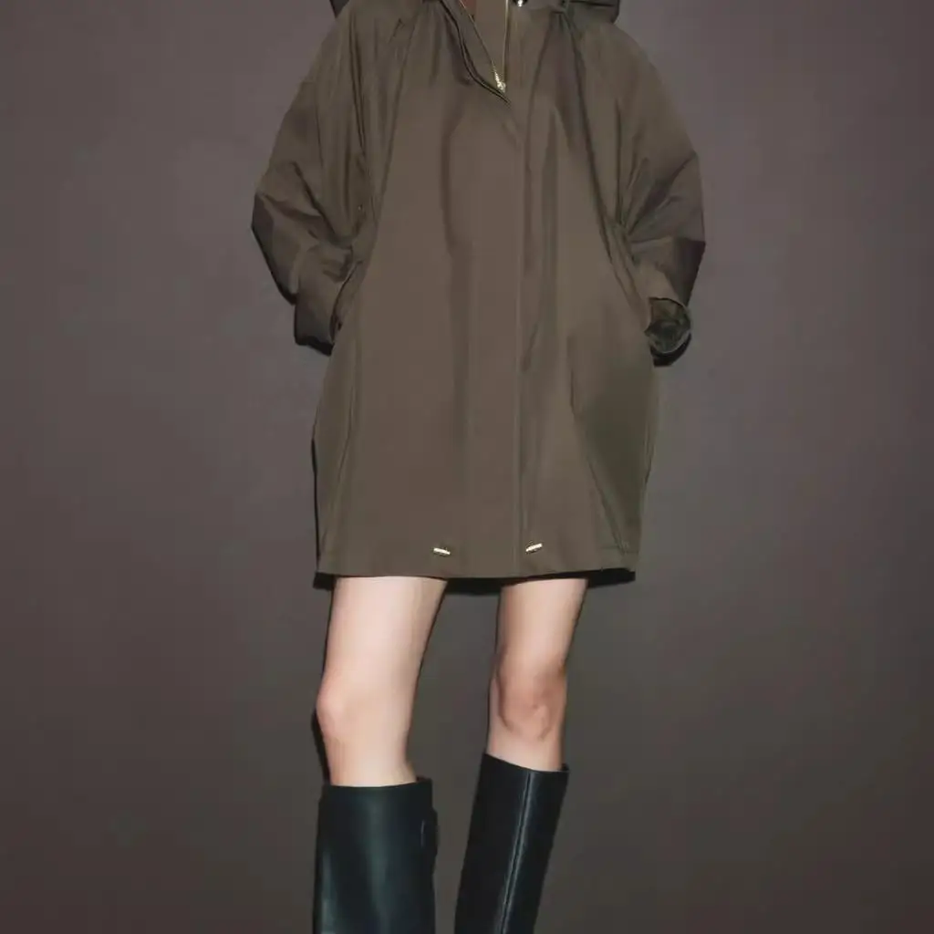 

New 2024 Women's Loose Versatile Long Sve Hooded Coat Casual Korean Sle Autumn Winter New Arrival 8574240