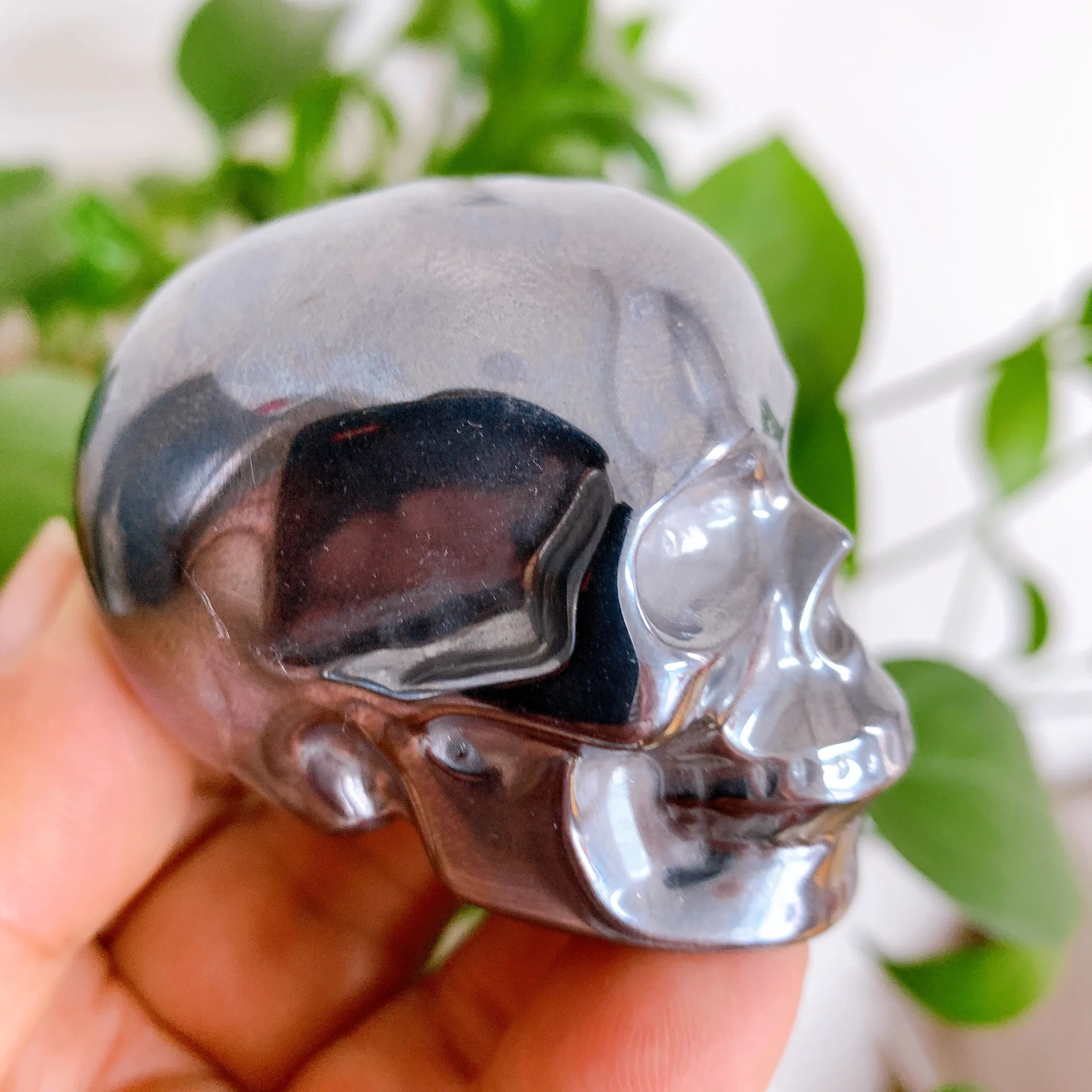 6cm THZ Material Terahertz Mineral Specimen Head Skull Carvings Witchcraft Gems For Man Gifts Collectibles For Explorer Lover