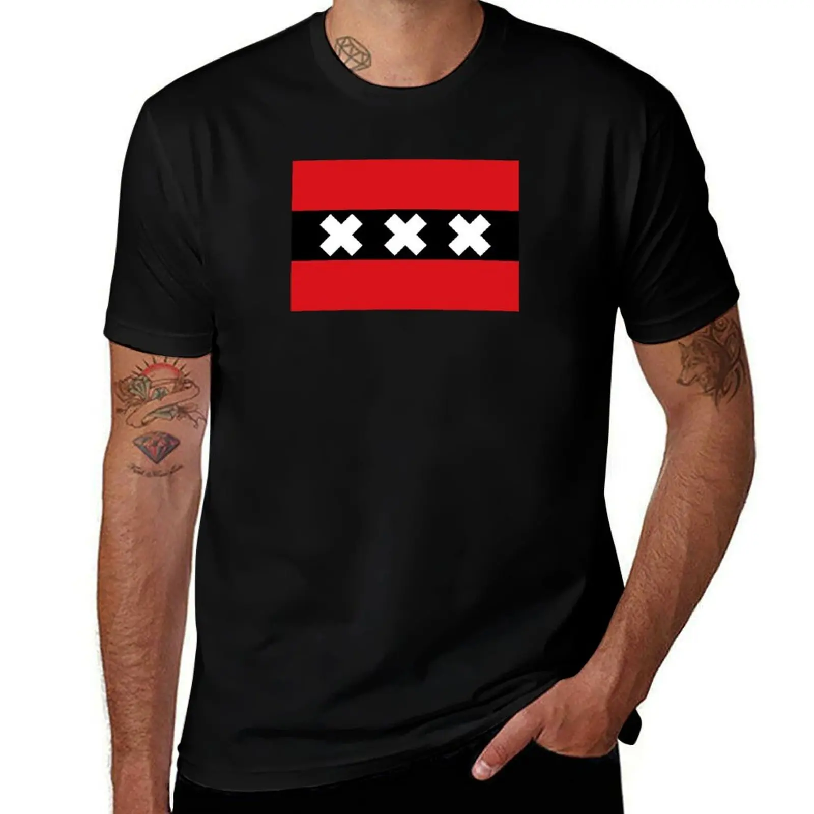 

Flag of Amsterdam T-Shirt t shirts with prints men t shirt cotton 100% T-Shirt