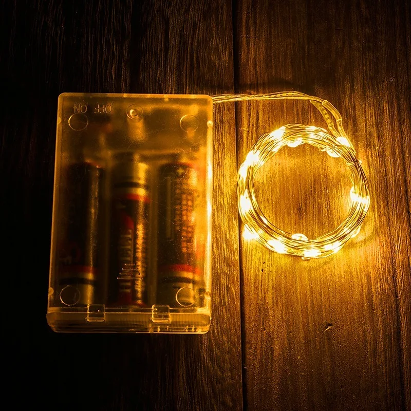 Guirnalda de luces LED con USB/batería de 100/2M, guirnalda de alambre de cobre resistente al agua, cuerdas de iluminación de hadas, lámparas decorativas para fiesta de boda y Navidad