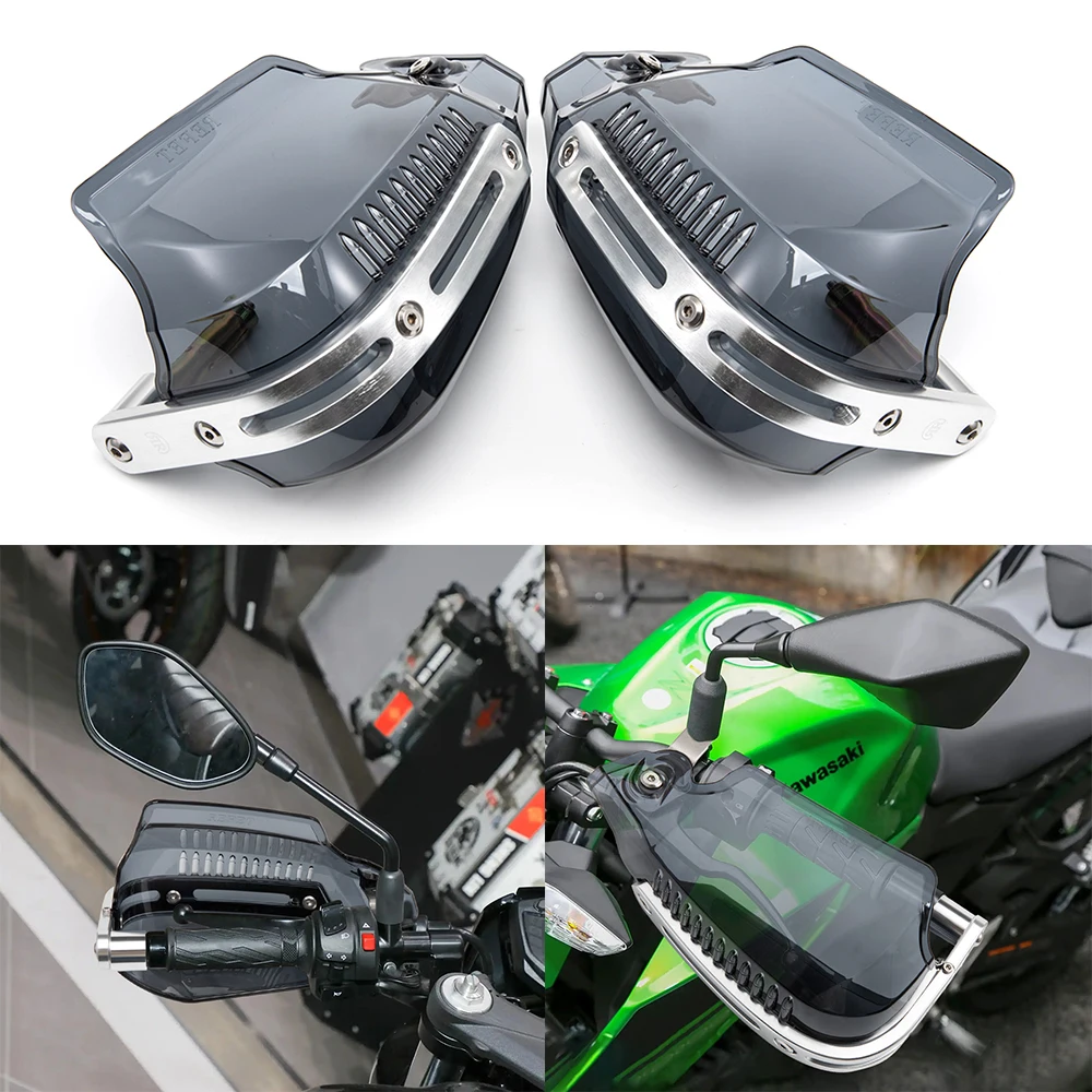 Universal Bullet motorfietshandguard Anti-val verstelbaar universeel modificatieaccessoire met LED-lichthandvat en voorruit