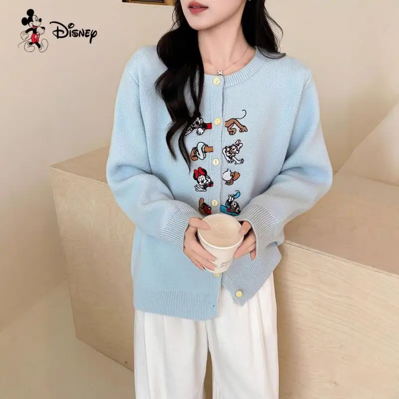 

Lady's Anime Thickened Knitted Jacket Cartoon Korean Style Warm Cardigan Kawaii Autumn Winter New Jacquard Long Sleeved Sweater