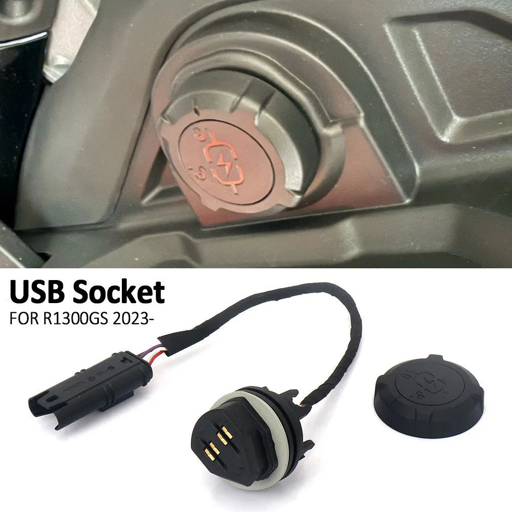 

Dual USB Charger Power Socket with Waterproof Lid Cover Holder GS1300 Accessories For BMW R1300 R 1300 GS R1300GS 2023-2026