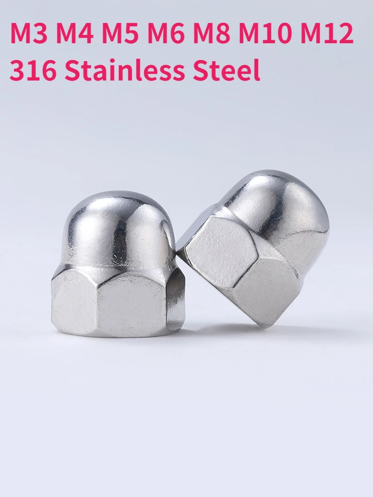 M3 M4 M5 M6 M8 M10 M12 316 Stainless Steel Cap Nuts Decorative Cover Semicircle Dome Nuts