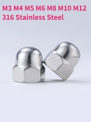 M3 M4 M5 M6 M8 M10 M12 316 Stainless Steel Cap Nuts Decorative Cover Semicircle Dome Nuts