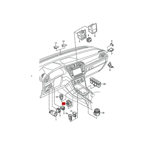 Imagen 2 del producto Botón de retención automático para coche, freno de mano electrónico, interruptor de freno de estacionamiento, 12 pines, 5NG 927225   Para VW Tiguan II 2017-2022 5NG 927 225