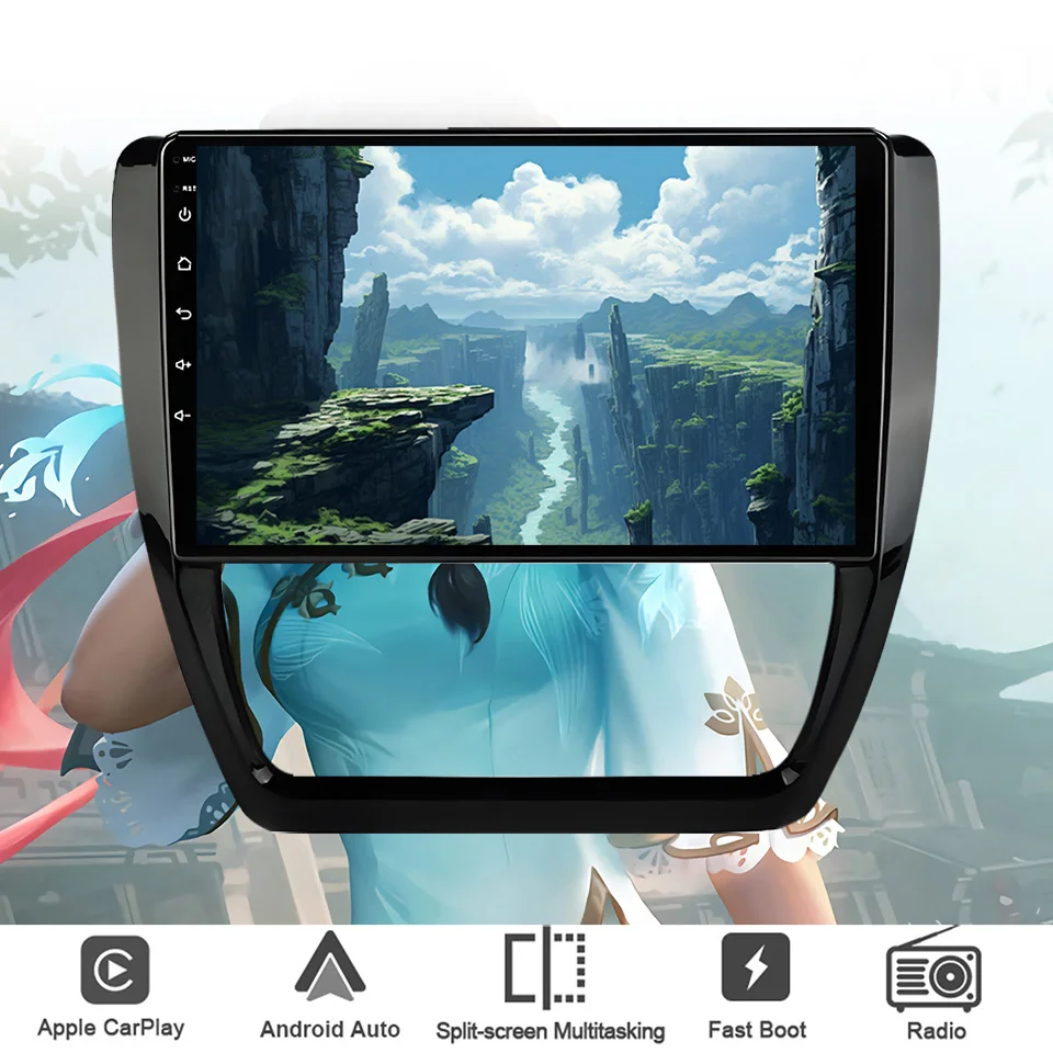 

10‘’ QLED Android 14 8G Ram Car GPS Navi Music Video Multimedia Player For Volkswagen Jetta 2011 - 2018 Auto Stereo Head Unit