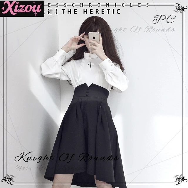 Diseño Original primavera otoño Retro británico gótico oscuro falda SK de cintura alta señoras negro delgado y pantorrilla falda Irregular para mujer