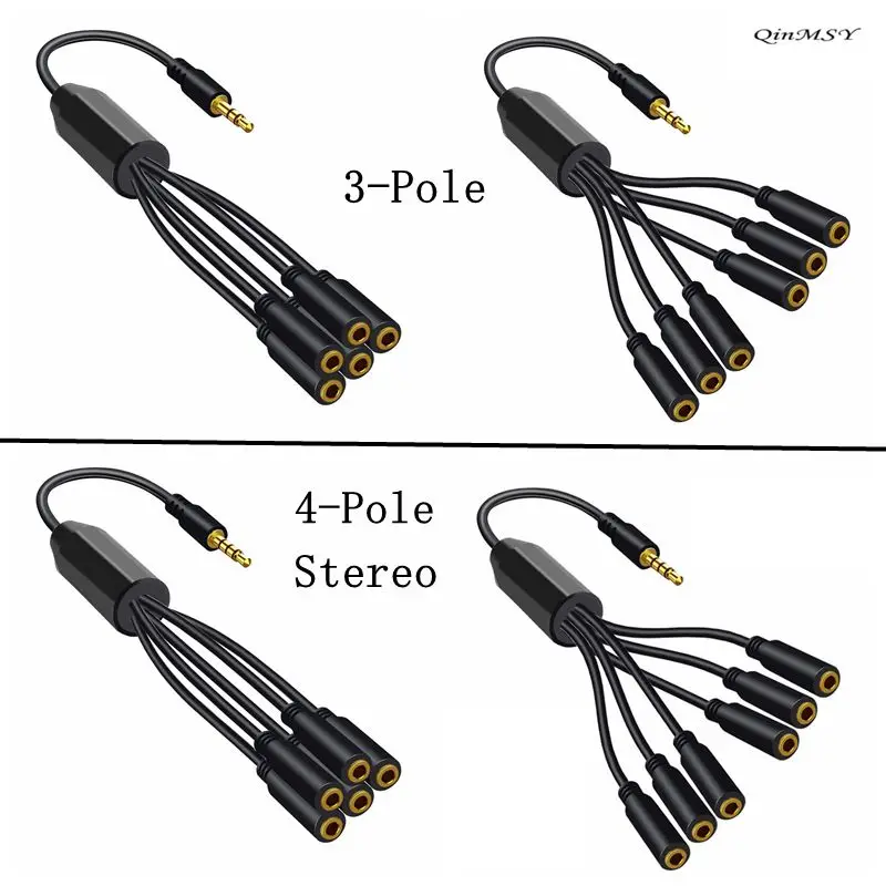 جهاز تقسيم الصوت لهاتف آيفون ، مقبس 3 من الإناث إلى الذكور ، 3 ، 4 قطب ، 3 ، 4 ، 5 محول ، كابل Aux لسامسونج ، مشغل MP3 ، سماعة رأس ، 30 way