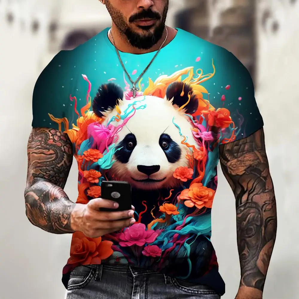 Animal T-Shirts For Mens 3D Print Short Sleeve Tops Summer Fashion Personality T Shirt Loose Oversized Tee Shirt Men Clothing