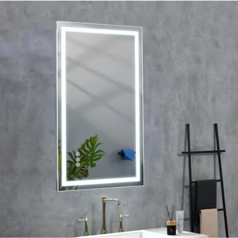 Rectangular Frameless Dimmable Anti-Fog Wall LED Bathroom Vanity Mirror, Simple fashion, easy to install, not easy to break