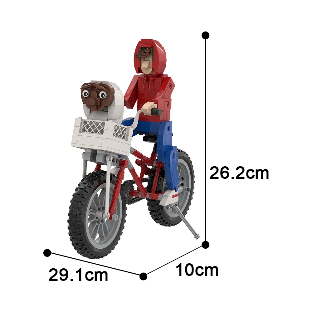 MOC ET Alien Bicycle Model Building Blocks Movie & TV Character Model Building Blocks Educational Toys Decorative Pieces