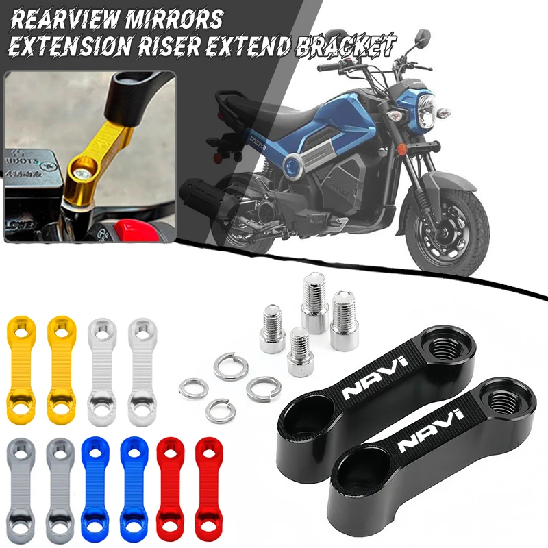 

For DREAMWING Navi 110 Navi 2016-2025 Motorcycle Accessories Aluminum Mirrors Riser Extension Bracket Rearview Mirror Extend