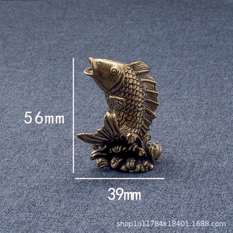 Pure copper carrying carp ornaments, brass metal goldfish home carp jumping dragon gate decorations, and popular stalls