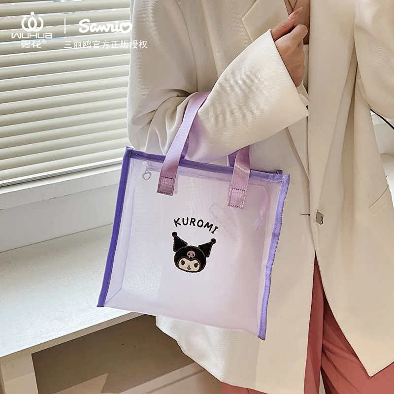 

Sanrio Kuromi My Melody Makeup Bag Kawaii Anime Cinnamoroll Cartoon Cute Portable Travel Storage Bag Gift for Kids