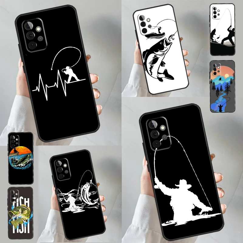 Fishing Fisherman Case For Samsung Galaxy A53 A33 A23 A13 A52 A32 A22 A12 A52S A50 A51 A71 A14 A34 A54 Cover