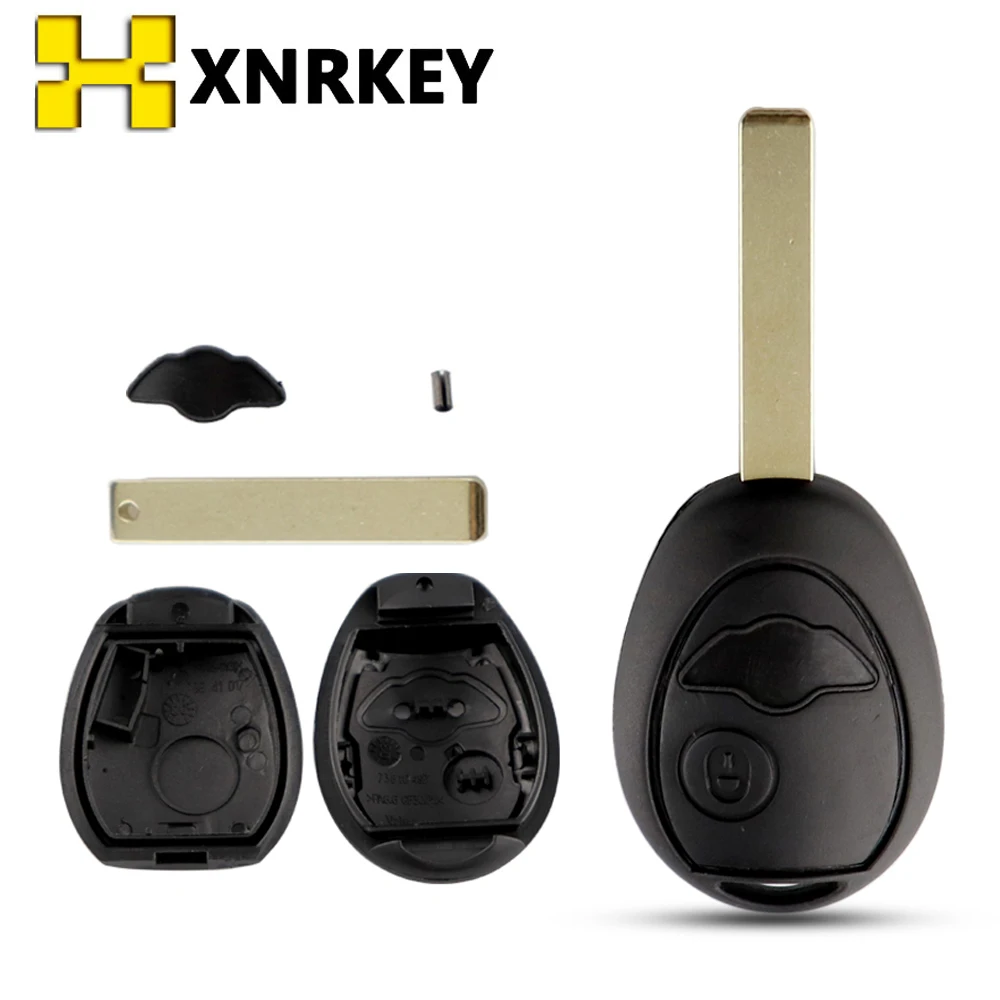 

XNRKEY Remote Car Key Shell FOB for BMW Mini Coopers R50 R53 2002-2005 Uncut Blade Replacement Key Case 2Button