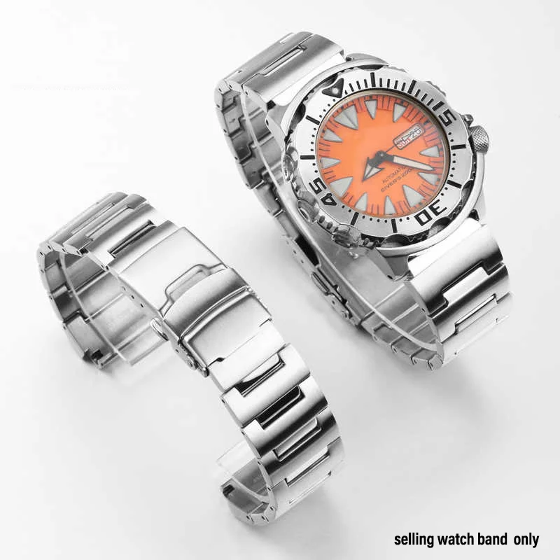 For SEIKO No. 5 precision steel watchband Red Toothed Water Ghost Monster SRPH75K1 SKX781 watch strap Stainless steel bracelet