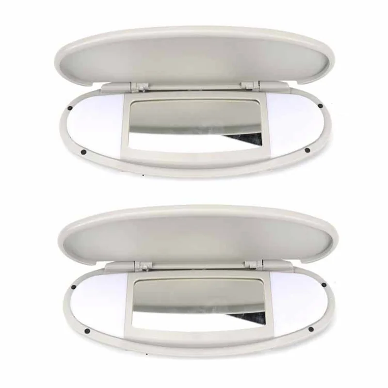 Car Sun Visor Mirror Cover Makeup Mirror Cover 51167361833 for BMW MINI Cooper R55 R56 R60 2007-2014 F55 F56 F60,Gray