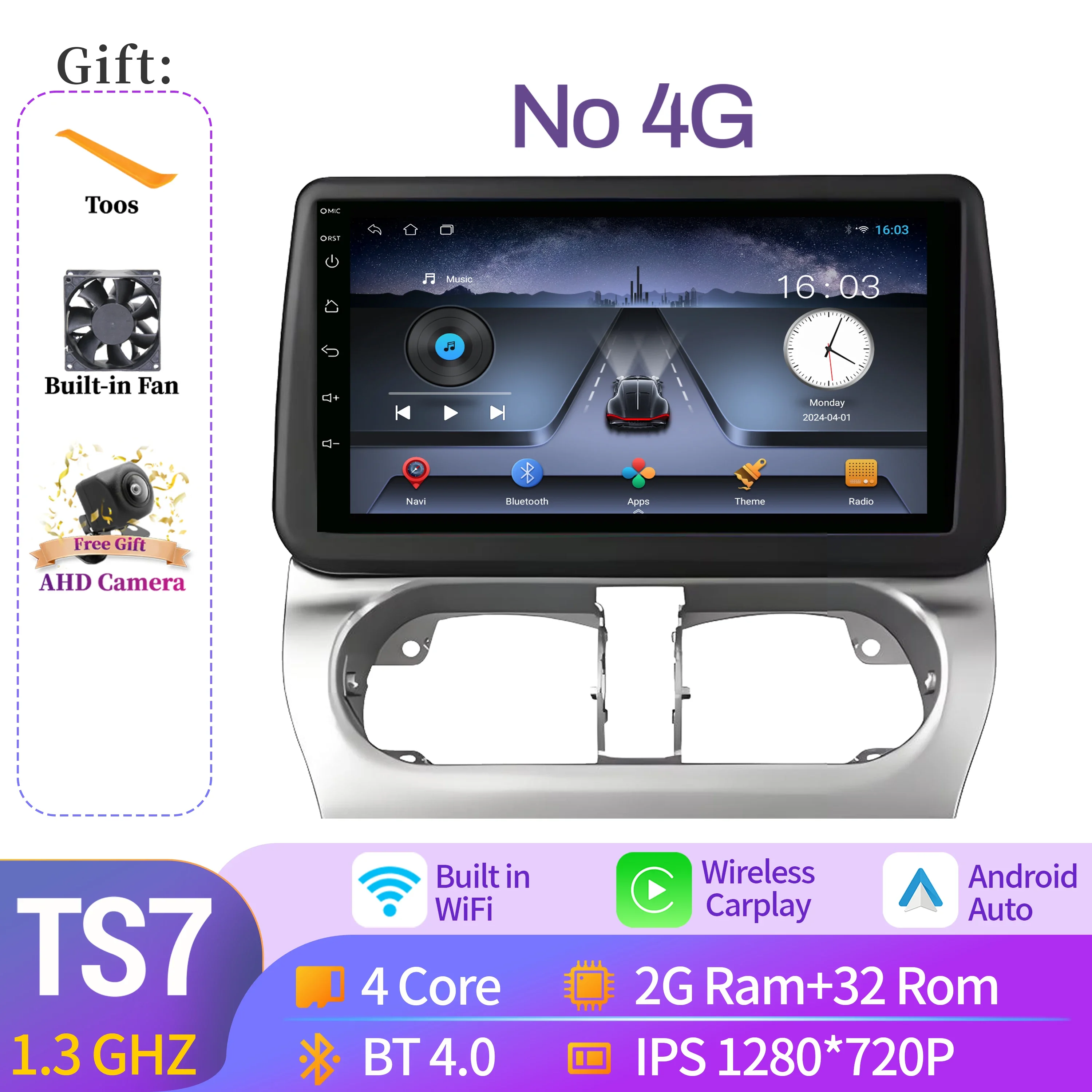 Voor Opel Combo Corsa Tigra 2001-2011 Autoradio Multimedia GPS Apple Android 14 Draadloze BT CarPlay 7862 8 + 256 2 K QLED Scherm