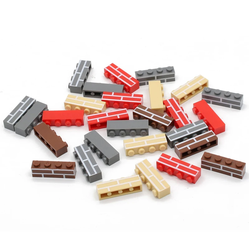 Marumine MOC Bricks 100 Stück 1 x 4 Hauswand-Bausteine, Würfelteile, kompatibel mit 15533 Bauidee, Zubehörteile – Detail 2
