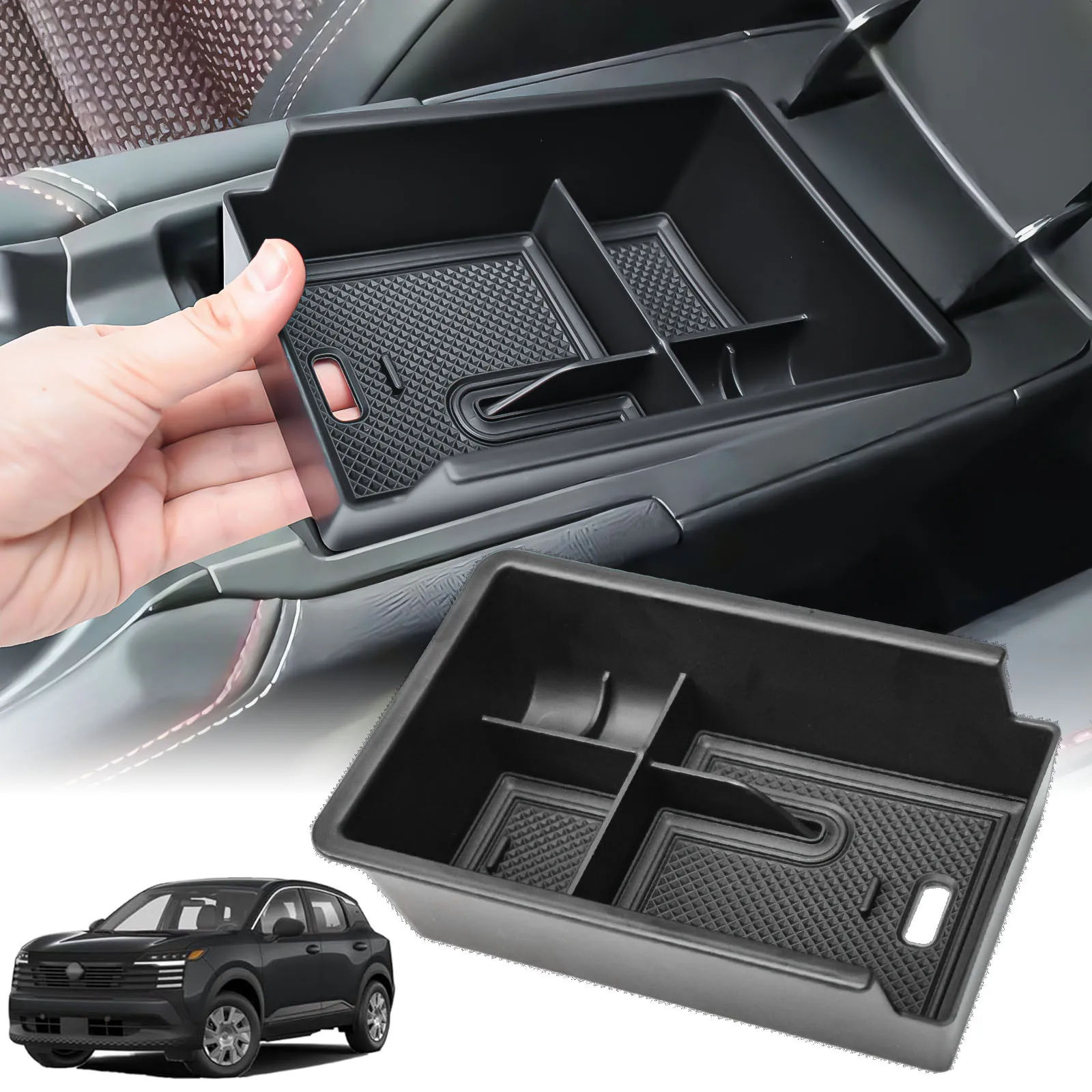 

Center Console Organizer Tray for 2025 Nissan Kicks Armrest Storage Box Coin Phone Holder Interior Center Console Accessories