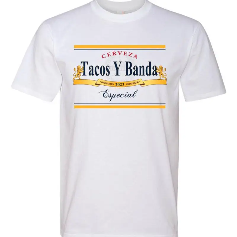 

Cerveza Tacos Y Banda Especial Beer Drinking Style Graphic Tee Shirt T Shirt