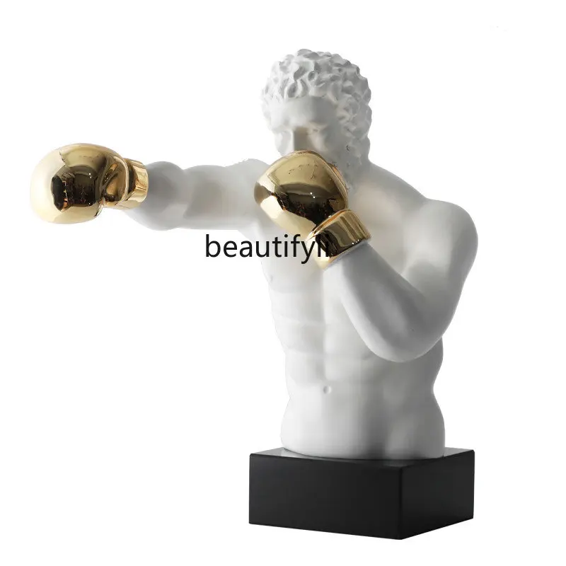 zq Abstract Boxing Figure Decoration Model House Sales Office Decoration Hallway Soft Outfit Artwork Sculpture