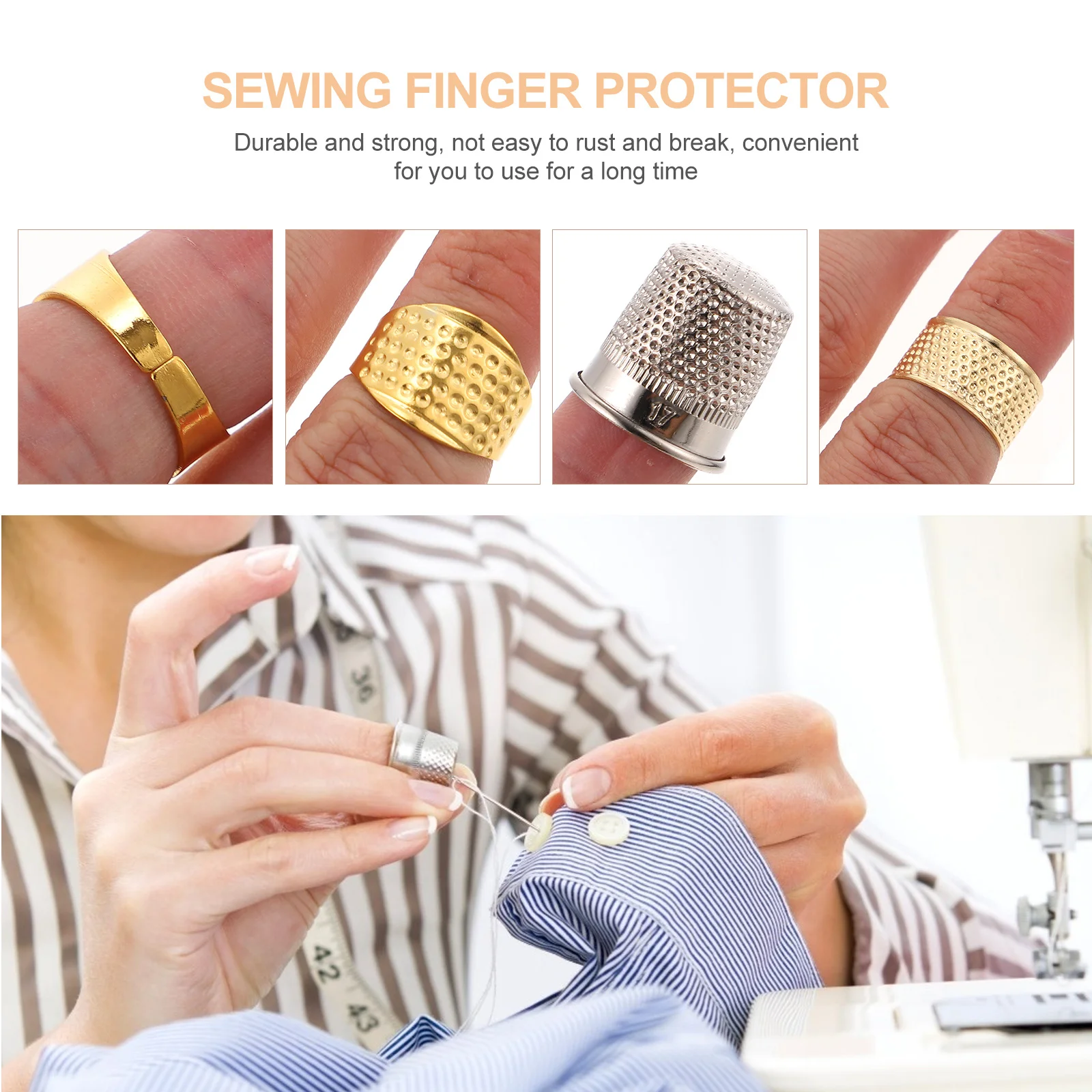 

15Pcs Reusable Sewing Thimble Finger Covers Metal Protector for Embroidery Quilting Cross Stitch Sewing Supplies