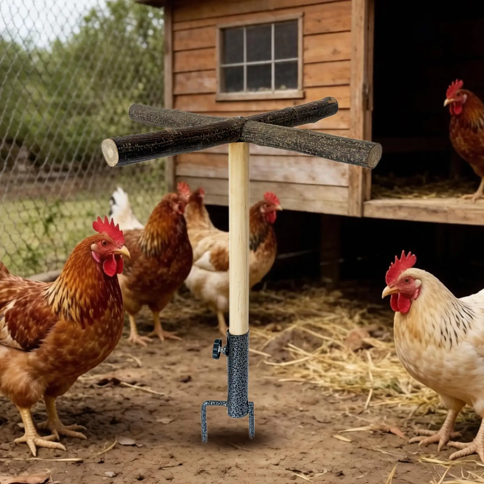 Chicken Perch Yard Poultry Wooden Roosting Bar Outside Chicken Perch For Farm Backyard Coop Pasture Patio Lawn Garden Outdoor
