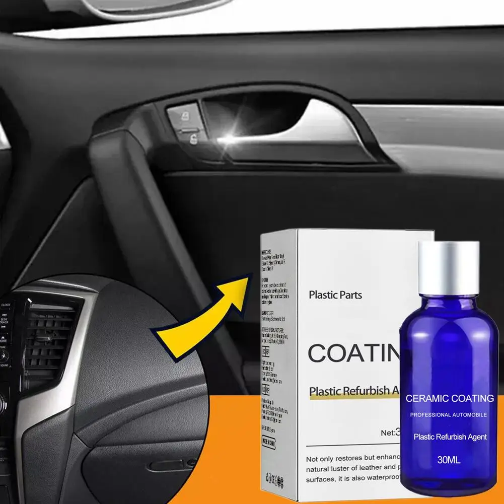 30ml Car Interior Clean Refurbishment Brightening Coating Instrument Solution Auto Plating Sponge Panel Supplies Prevention Z9e8