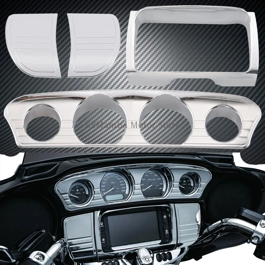 Motorcycle Inner Fairing Tri Line Stereo Switch Trims Accents Panel Cover For Harley Touring Electra Street Glide Ultra Limited