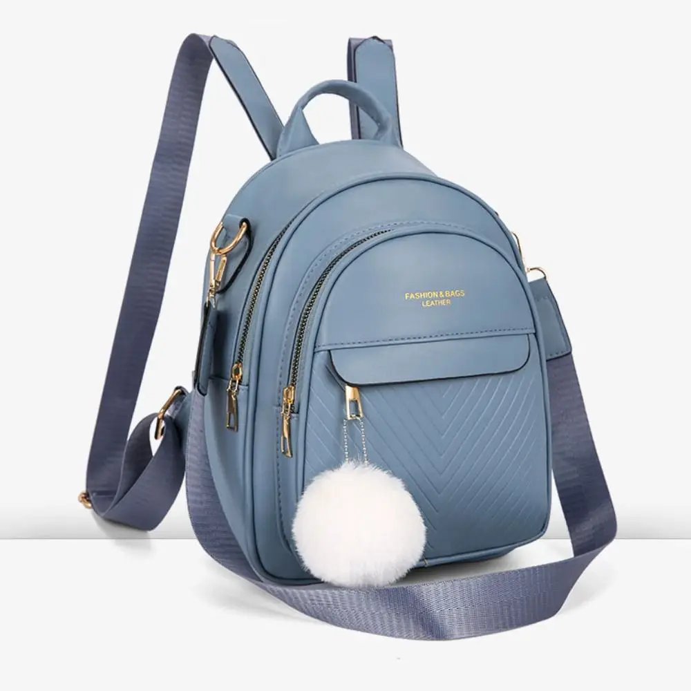 PU Leather Small Square Backpack Simple Ins PU Casual Schoolbags Light Luxury Large Capacity Mini Bags Women
