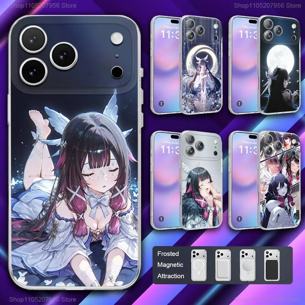 

G-Genshin Columbina Impact For iPhone 11,12,15,14,13,17,16,Pro,Plus,E,Max,Air,Mini Magnetic Frosted Cover Phone Case