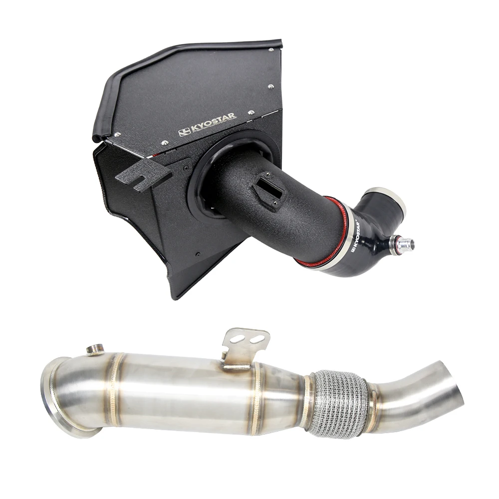 

For Supra A90 A91 V2 Z4 B58 3.0L 4'' Aluminum Cold Air Intake With Turbo Inlet Pipe + Race Downpipe System