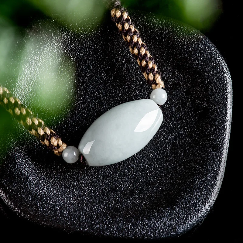 Natural Myanmar A-grade Jadeite Road Pendant Glutinous Jade Flower Piece Men's Charms Women's styles Jewelry Drop Shipping