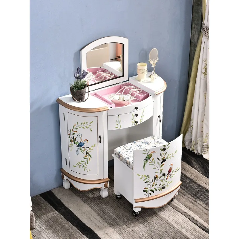 

Bedroom Multifunctional Flip Dresser Table Small Apartment Princess White