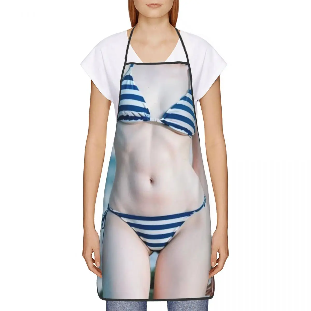 Fun Bikini Kitchen Cooking Apron Chef Halterneck Apron Catering Sleeveless Aprons Men Woman BBQ Waiter Printing Apron