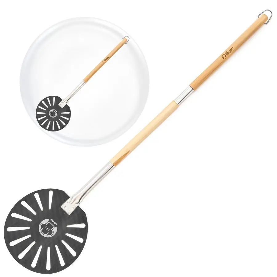 

Aluminum Turning Pizza Peel with Detachable Wood Handle for Easy Storage, Pizza Turner, Pizza Turning Peel, Luxury Pizza Paddle