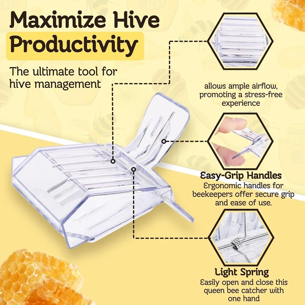 Beekeeping Transparent Clips Queen Bee Clip Queen Bee Cage Catcher Queen Bee Clips For Bees-Hot