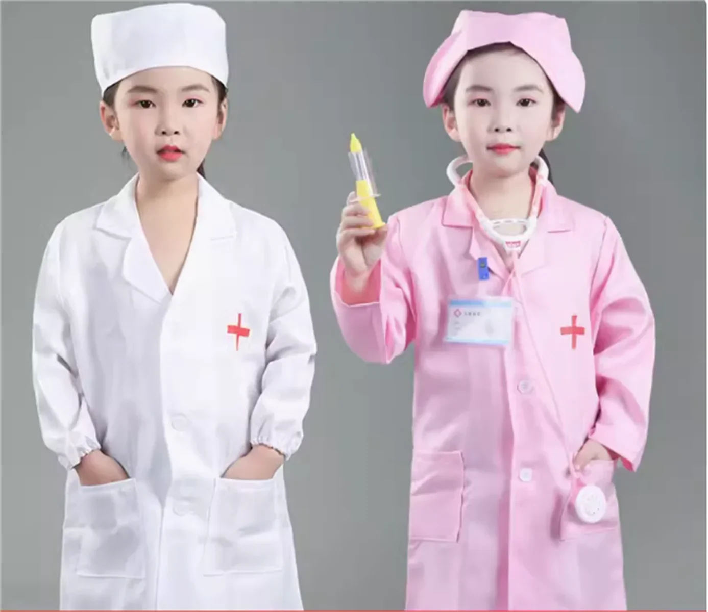 Ropa de médico para niños, abrigo blanco, uniforme de enfermera pequeño