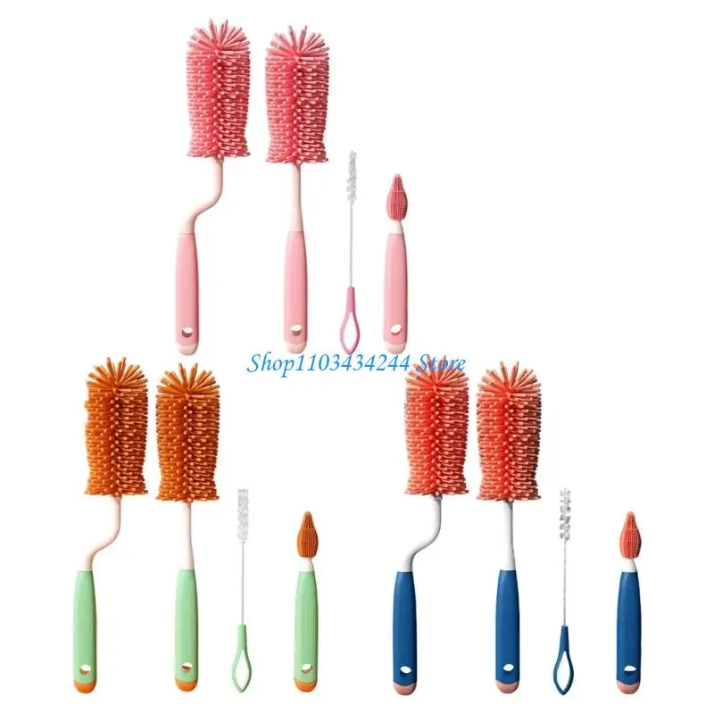 

Multifunctional Baby Bottle Cleaning Brush Unique Design Straw Brush Complete Feeding Equipment Cleaning Solution