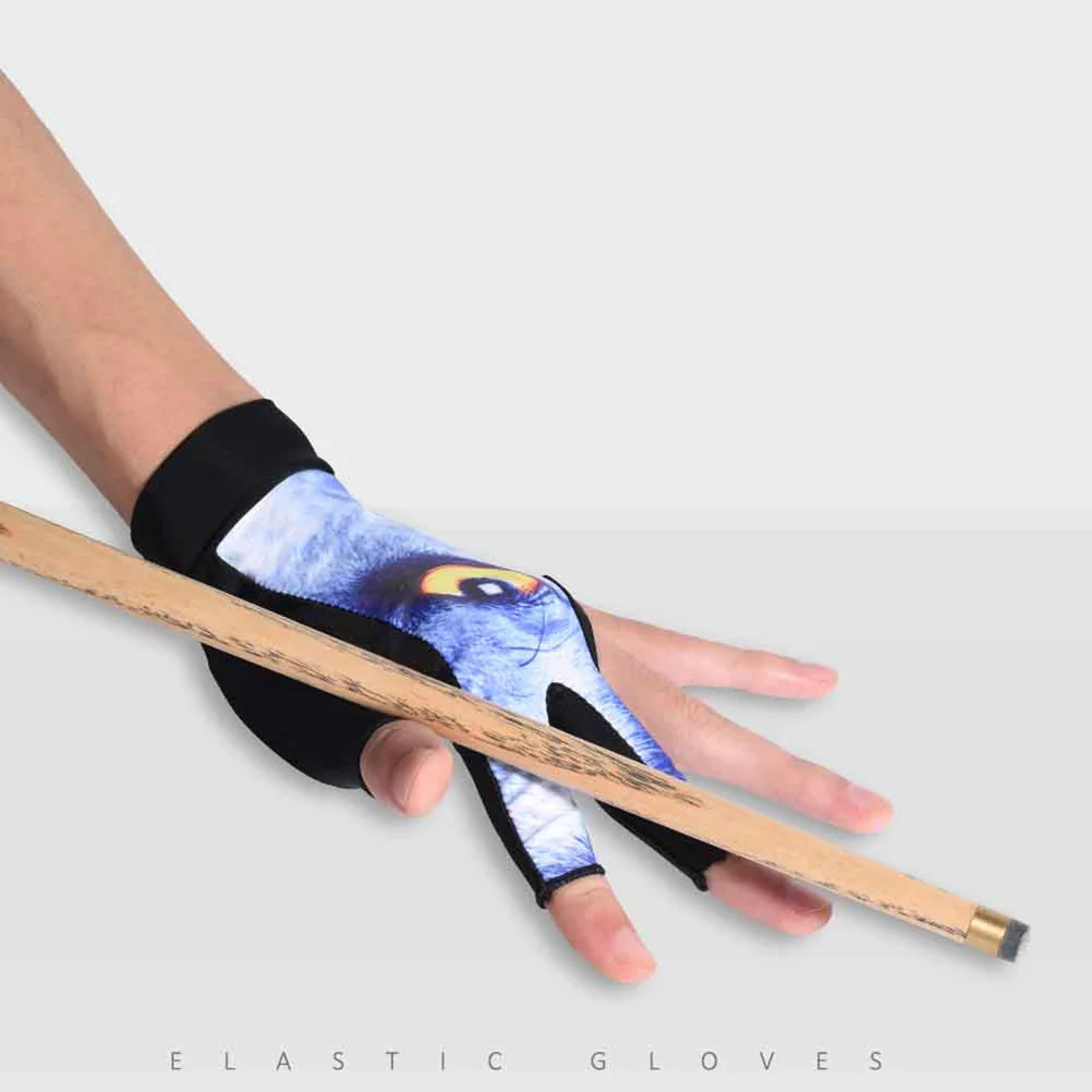 

3 Finger Billiards Glove Size L Elastic Breathable Anti-Slip Moisture Wicking Snooker Finger Glove for Cue Players