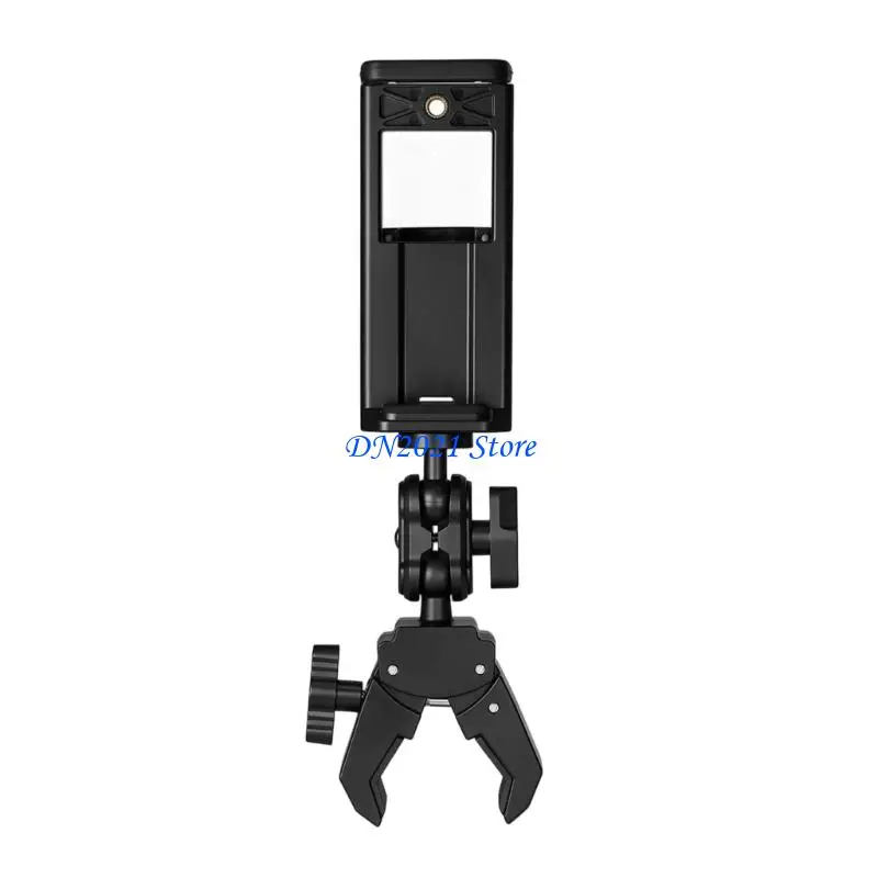 F3KE Ball Joint Screen Holder for Camera Stand and Work Post, 13 to 47 mm Tube Clamp Mount for Phone and Pad Viewing